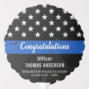 Police Retirement Graduation Party Thin Blue Line Balloon