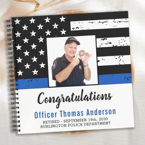 Police Retirement Guest Book Custom Photo Party