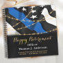Police Retirement Guest Book Thin Blue Line Gold