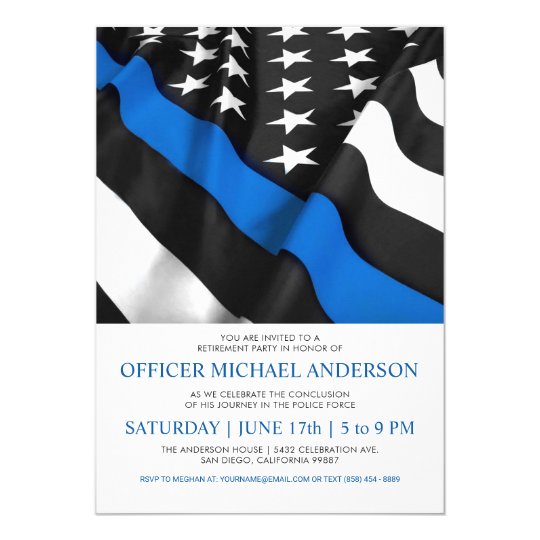 police retirement invitations usa flag zazzle com