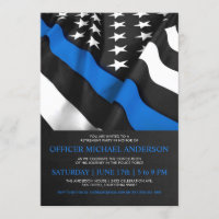 Police Retirement Invitations | USA Flag