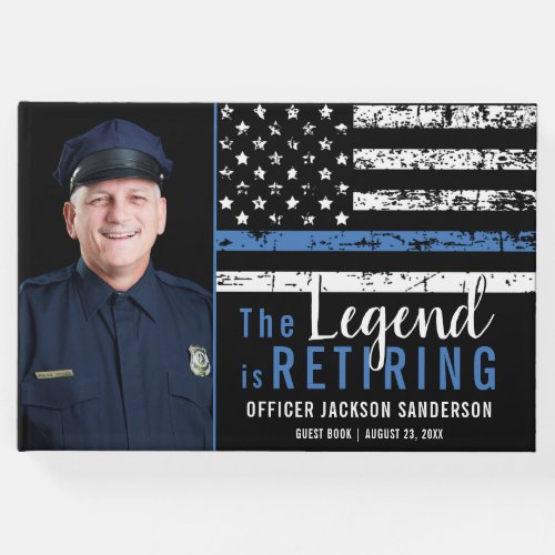Police Retirement Law Enforcement Blue Line Photo Guest Book