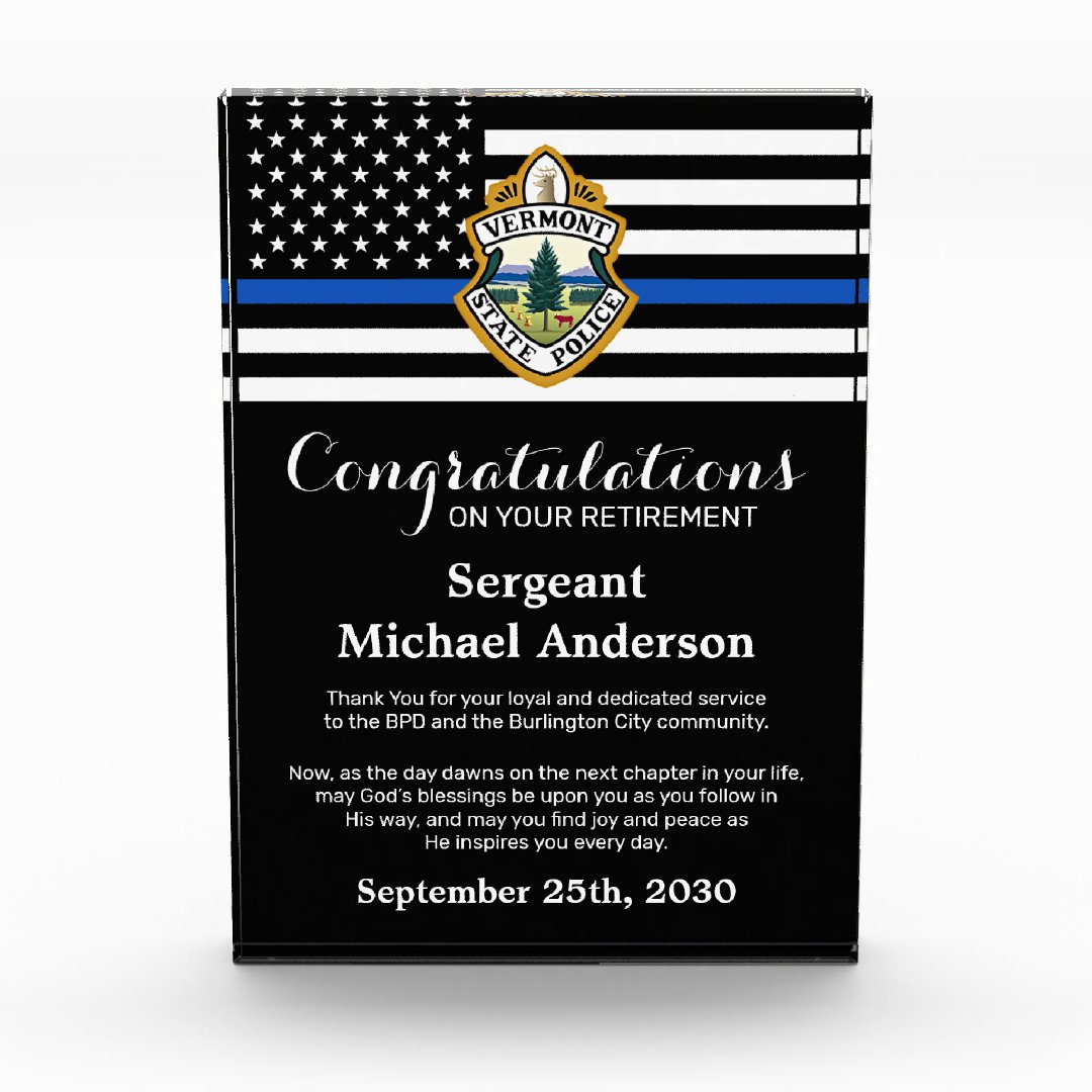 police-retirement-law-enforcement-department-acrylic-award-zazzle