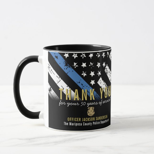 Police Retirement Law Enforcement Flag Mug (Left)