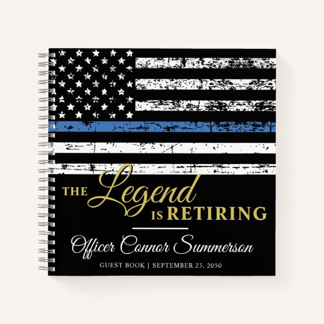 Police Retirement Law Enforcement Guestbook Notebook (Front)