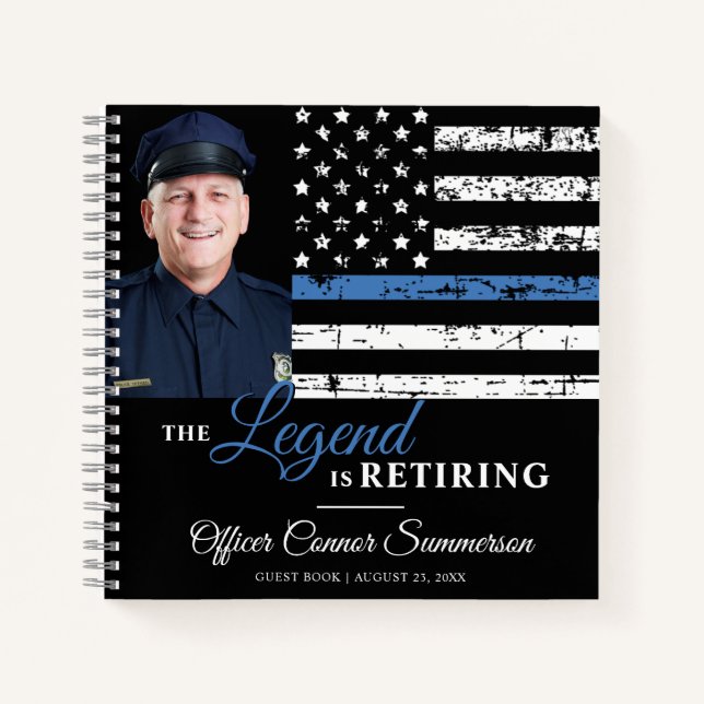 Police Retirement Law Enforcement Guestbook Notebook (Front)