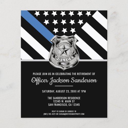 Police Retirement Law Enforcement Party Invitation Flyer