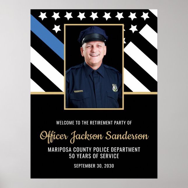Police Retirement Law Enforcement Photo Welcome Poster (Front)