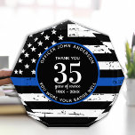 Police Retirement Law Enforcement Service Acrylic Award<br><div class="desc">Celebrate and show your appreciation to an outstanding Police Officer with this Thin Blue Line Flag Police Retirement Award - American flag design in Police Flag colors , distressed design. Perfect for police service awards and Police Retirement gifts . Personalize with name, service years, message and dates. COPYRIGHT © 2020...</div>