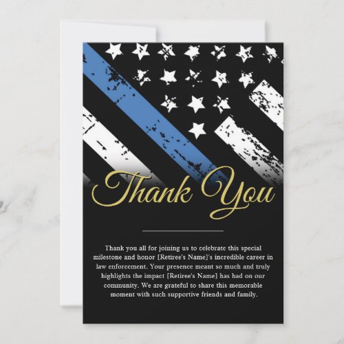 Police Retirement Law Enforcement Thank You Card