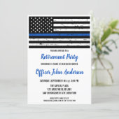 Police Retirement Law Enforcement Thin Blue Line Invitation (Standing Front)