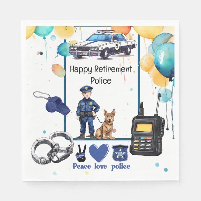 Police Retirement Napkins (Front)