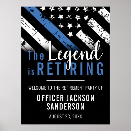 Police Retirement Party Blue Line Law Enforcement
