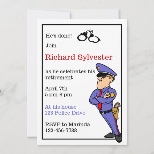 Police Retirement Party Invitation