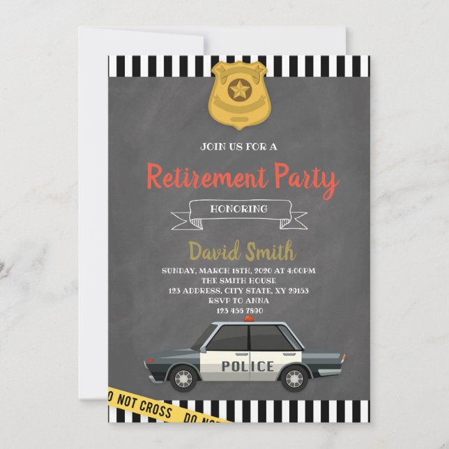 Police retirement party invitation (Front)