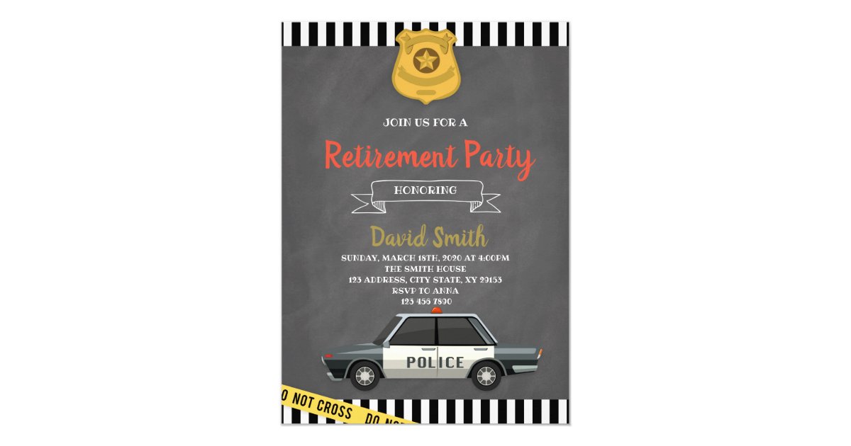 Police retirement party invitation