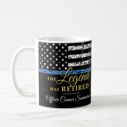 Police Retirement Party Law Enforcement Blue Line Coffee Mug