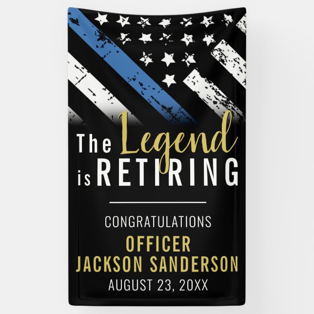 Police Retirement Party Law Enforcement Officer Banner (Vertical)