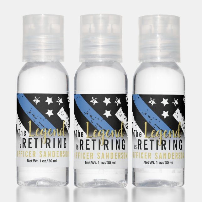 Police Retirement Party Law Enforcement Officer Hand Sanitizer (Set)