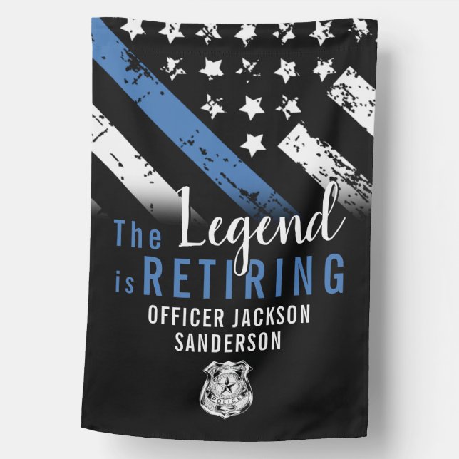 Police Retirement Party Law Enforcement Officer House Flag (Front)