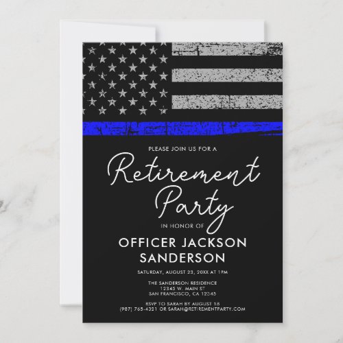 Police Retirement Party Law Enforcement Officer Invitation