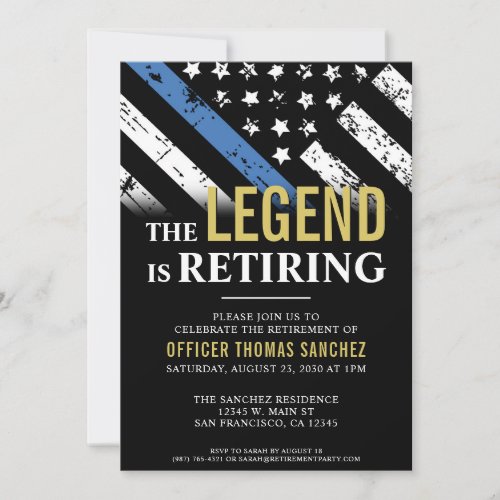  Police Retirement Party Law Enforcement Officer Invitation