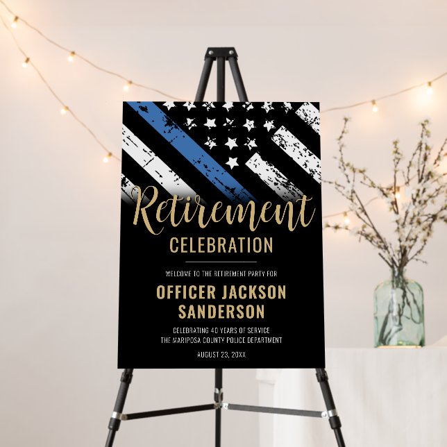 Police Retirement Party Law Enforcement Welcome Foam Board (In Situ (Stand))