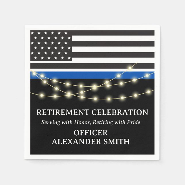 Police Retirement Party Napkins (Front)