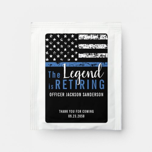 Police Retirement Party Officer Thin Blue Line Tea Bag Drink Mix