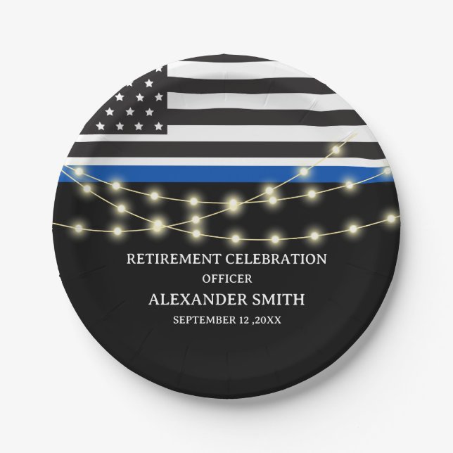 Police Retirement Party Paper Plates (Front)