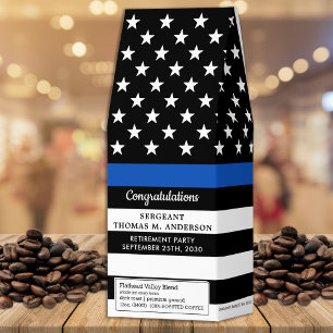 Police Retirement Party Personalize Thin Blue Line Roasted Coffee
