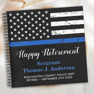 Police Retirement Party Personalized Guest Book