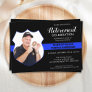 Police Retirement Party Photo Thin Blue Line Invitation