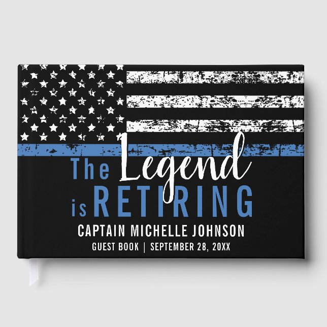 Police Retirement Party Retiring Law Enforcement Guest Book (Front)