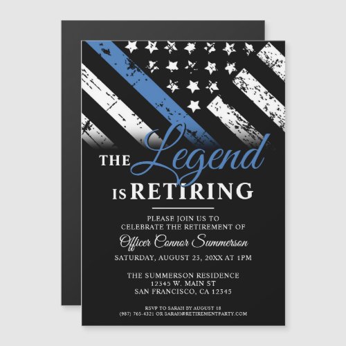 Police Retirement Party Retiring Law Enforcement Magnetic Invitation