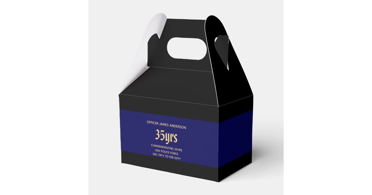 Police Retirement Party Supplies Personalized Favor Box | Zazzle.com