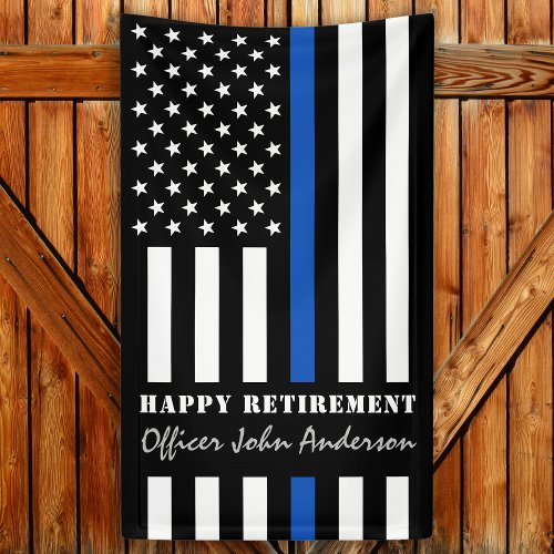 Police Retirement Party Thin Blue Line  Banner