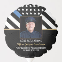 Police Retirement Party Thin Blue Line Flag Photo