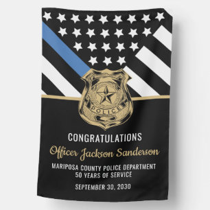 Police Retirement Party Thin Blue Line House Flag