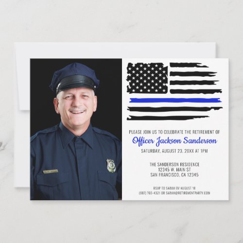 Police Retirement Party Thin Blue Line Photo 