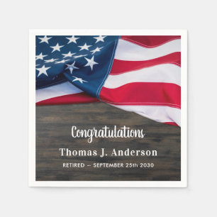 Police Retirement Patriotic Party American Flag Napkins