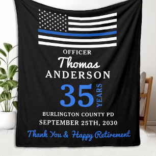 Police Retirement Personalized Law Enforcement  Fleece Blanket