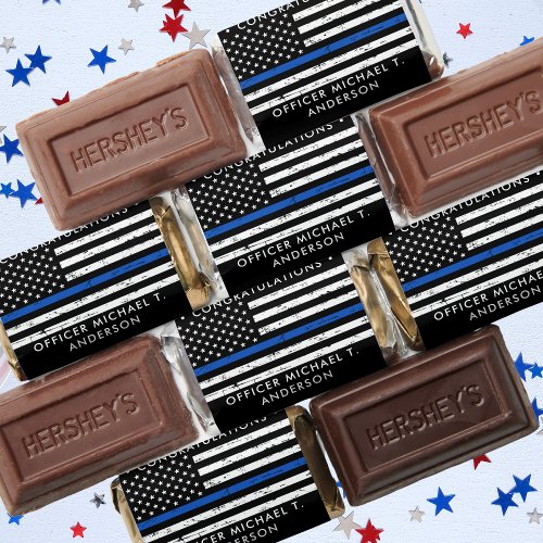Police Retirement Personalized Thin Blue Line Hersheys Miniatures