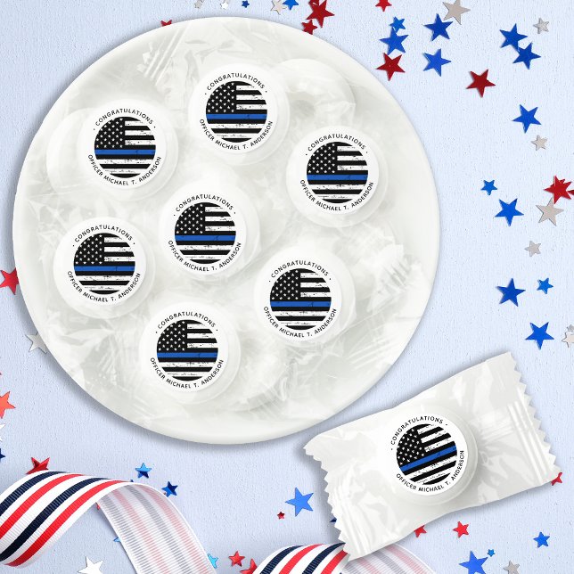 Police Retirement Personalized Thin Blue Line Mint Life Saver® Mints (Creator Uploaded)
