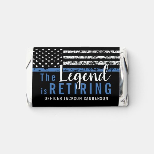 Police Retirement Thin Blue Line American Flag Hersheys Miniatures