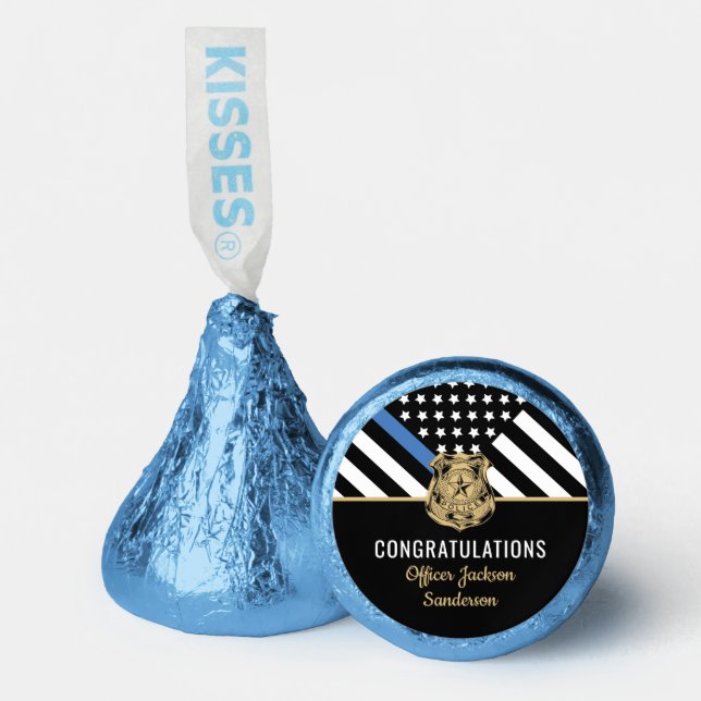 Police Retirement Thin Blue Line Congratulations Hershey®'s Kisses® (Front)