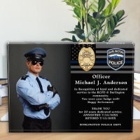 Police Retirement Thin Blue Line Custom Photo