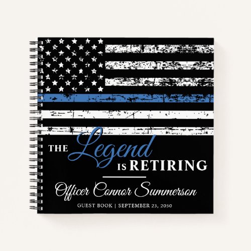 Police Retirement Thin Blue Line Flag Guest