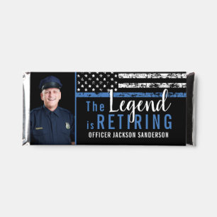 Police Retirement Thin Blue Line Flag Photo Hershey Bar Favors