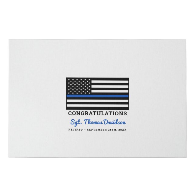  Police Retirement Thin Blue Line Guest Book (Front)